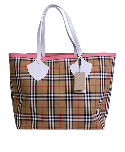 Check Giant Reversible Tote Bag, front view